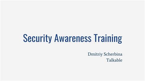 Security Awareness Training | PPT