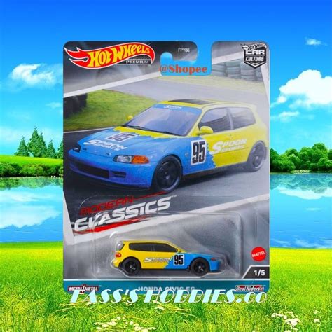 HOT WHEELS PREMIUM HONDA CIVIC EG SPOON CAR CULTURE MODERN CLASSICS JDM RUBBER TYRE Shopee