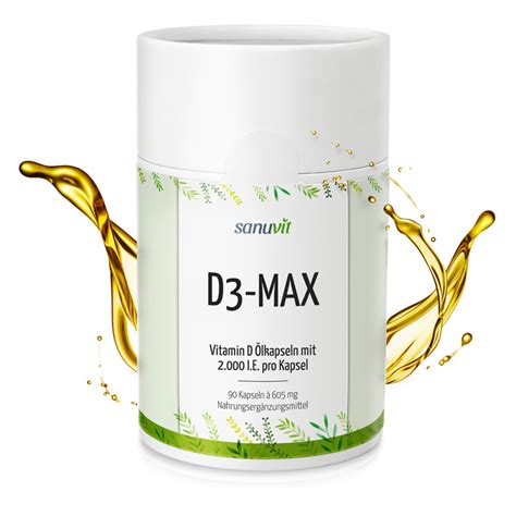 D3 Max Kapseln - Zusätzliches Vitamin D | sanuvit.com
