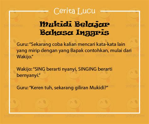 Cerita Lucu Pendek Mukidi Belajar Bahasa Inggris Yedepecom