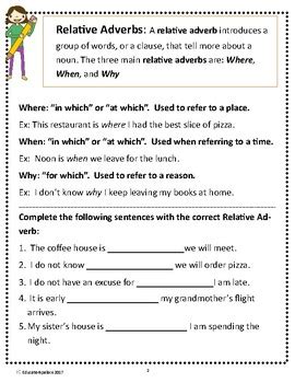 Relative Pronouns And Relative Adverbs By ActiveLibrary TPT