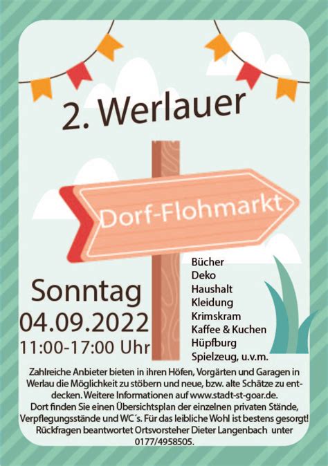 Werlauer Dorf Flohmarkt Stadt St Goar