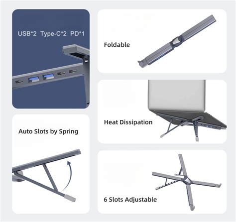 Portable Laptop Stand with Docking Station | Ningbo B&H Ergonomics