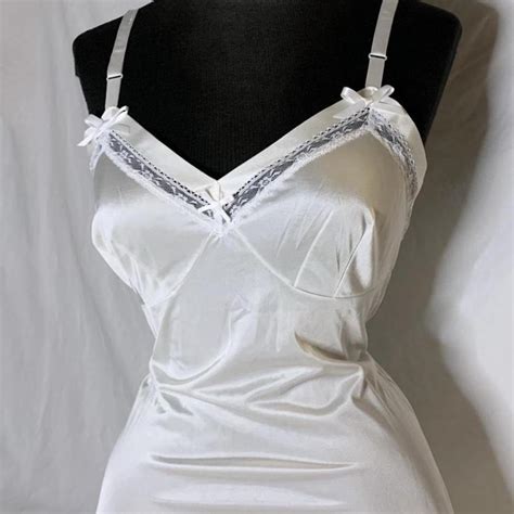 Repop Vintage White Lace Lingerie Slip Dress Metal Depop