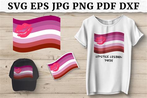 Lgbt Lipstick Lesbian Pride Flag Svg Sublimation Design