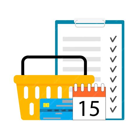 Premium Vector | Monthly grocery budget checklist and shopping basket