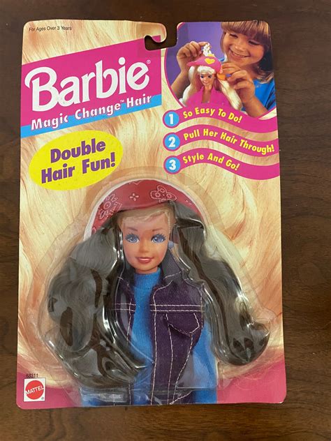 Vintage Barbie Magic Change Hair Brown Brunette Wig Sealed New In Box Etsy