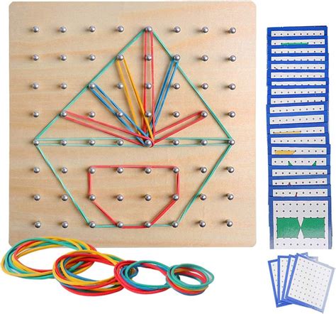 Amazon Usatdd Wooden Geoboard Montessori Toy Educational