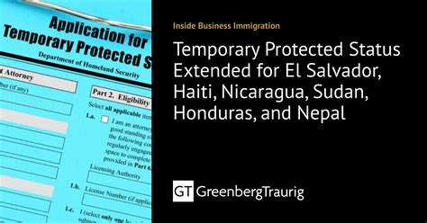Temporary Protected Status Extended for El Salvador, Haiti, Nicaragua, Sudan, Honduras, and ...