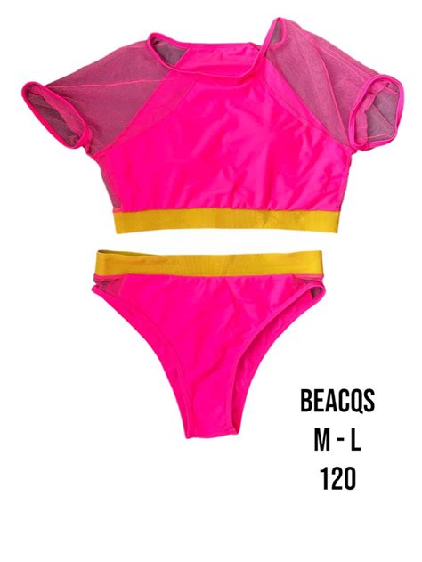 Neon Pink Bikini Women S Fashion Swimwear Bikinis Swimsuits On Carousell