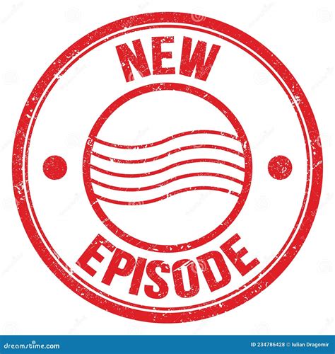 episode text  red  postal stamp sign stock illustration
