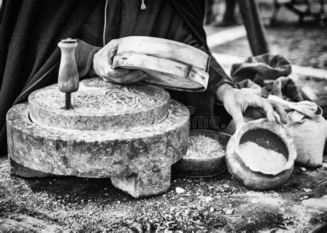 Ancient Millstone Stock Image Image Of Front Millstone 8774361