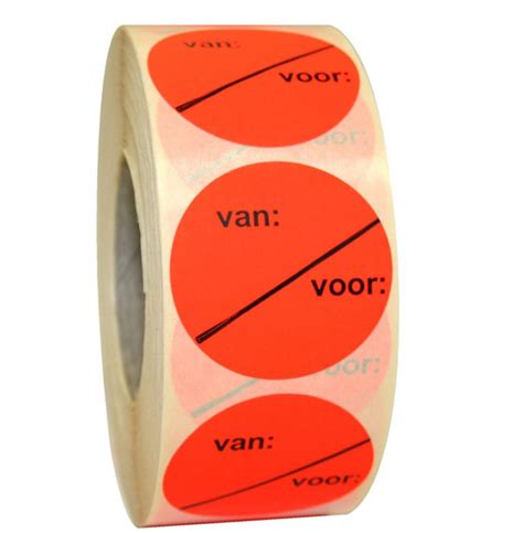 Etiket Van Voor Mm Fluor Rood Permanent Stuks