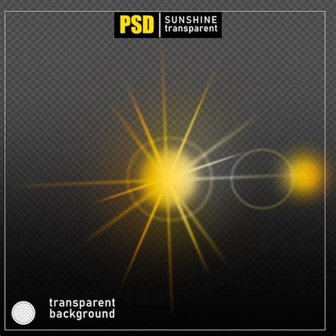 Psd Efeito De Luz Do Sol Em Fundo Transparente PSD Premium