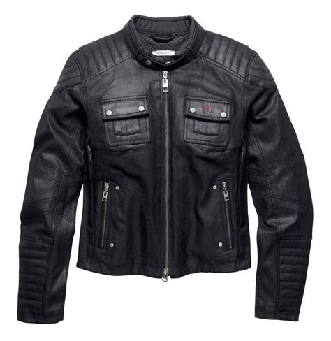 Harley Davidson® Womens Black Label Quilted Coated Denim Riding Jacket