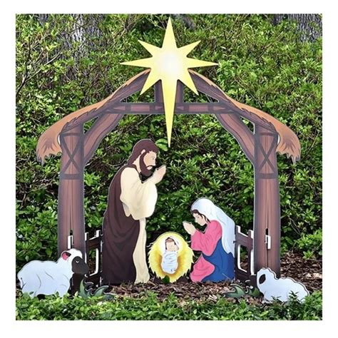 Holy Night Outdoor Christmas Nativity Set Weather Resistant And Durable T For Thanksgiving