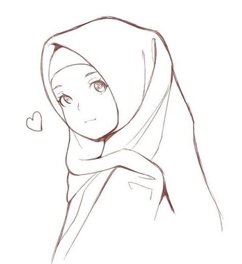 ♥hɪᴊᴀʙ Gɪʀʟ♥ Sketches Hijab Drawing Easy Drawings