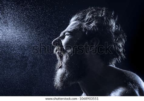 Naked Bearded Man Angrily Screams Into Stock Photo 1068903551 Shutterstock