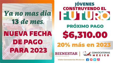 ≫ ¡atención Nueva Fecha Para Tu Pago Jóvenes Construyendo El Futuro