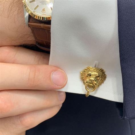 Boucheron Lion Door Knocker Cufflinks In 18 Carat Yellow Gold At 1stdibs