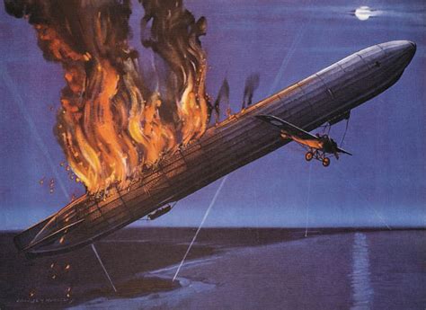 German Zeppelins Terrorizing The British And Raf During Ww1 Warfare