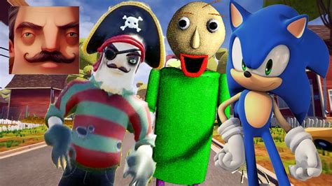 Hello Neighbor New Secret Neighbor Baldi Sonic Pirate History