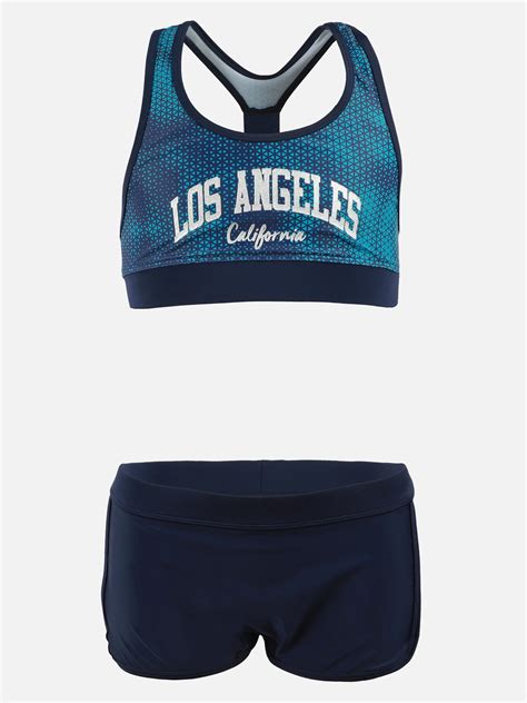 Mädchen Bikini mit Retro Pants noSize navy