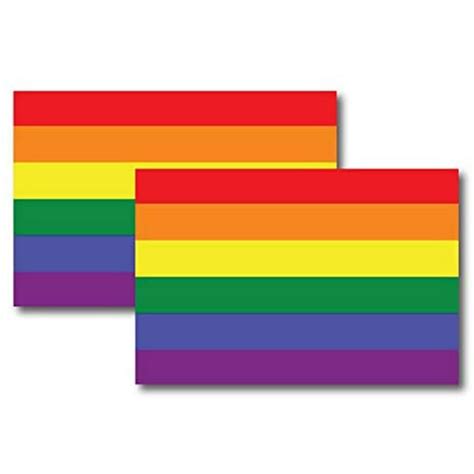 Gay Pride Rainbow Flag Car Decals Lgbt 2 Pack 3 X 5 Lesbian Gay Bisexual Transexual