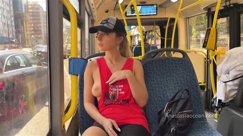 Emerald Ocean Anastasia Ocean Topless In Public Bus Anastasia