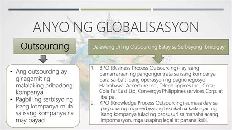 Anyo Ng Globalisasyon At Pagharap Sa Hamon PPT