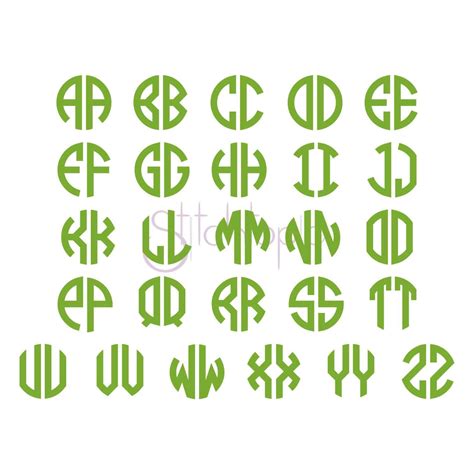 Two letter circle monogram digital machine embrodiery font | Stitchtopia