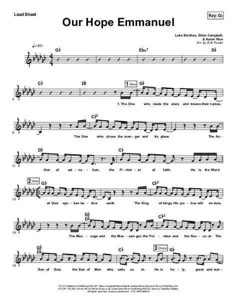 Our Hope Emmanuel Sheet Music PDF (Vital Worship / Brian Campbell ...