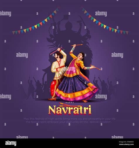 Garba Night Poster For Navratri Dussehra Festival Of India Vector