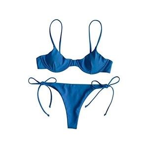 Burkashear Bikini Set Due Pezzi Da Donna Costume Da Bagno Brasiliano Con Telaio Non Imbottito