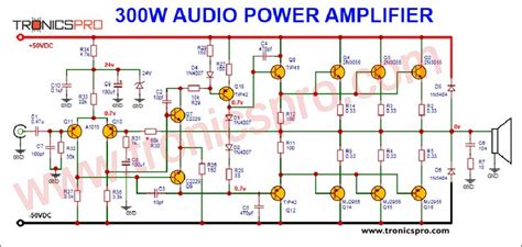300w Audio Power Amplifier Circuit Diagram Using 2n3055 And Mj2955 R5