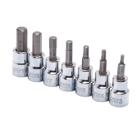 No1 Husky H3dmm7pchbssr 3 8 In Drive Metric Hex Bit Socket Set 7 Piece Ebay