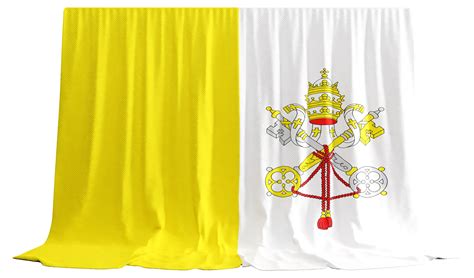 Vatican City Flag Curtain In 3d Rendering Called Flag Of Vatican City