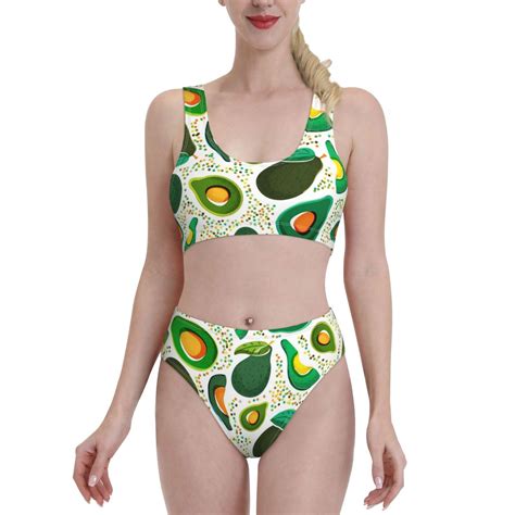 Ocsxa Green Avocado Women S High Waisted Bikini Sets Sporty Two Piece