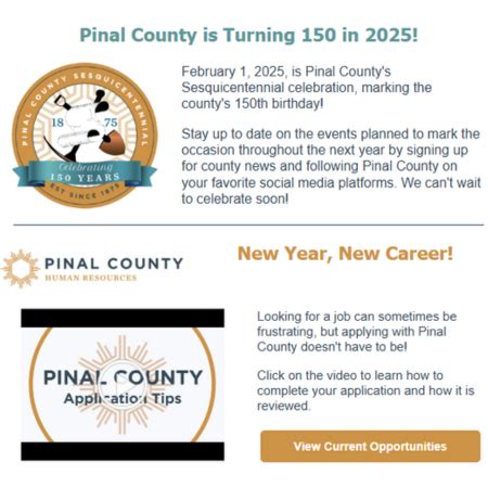 News Flash • Pinal County is Turning 150 in 2025 - Learn Mor