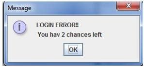 PIN login error, the card will be blocked after 2 more unsuccessful ...