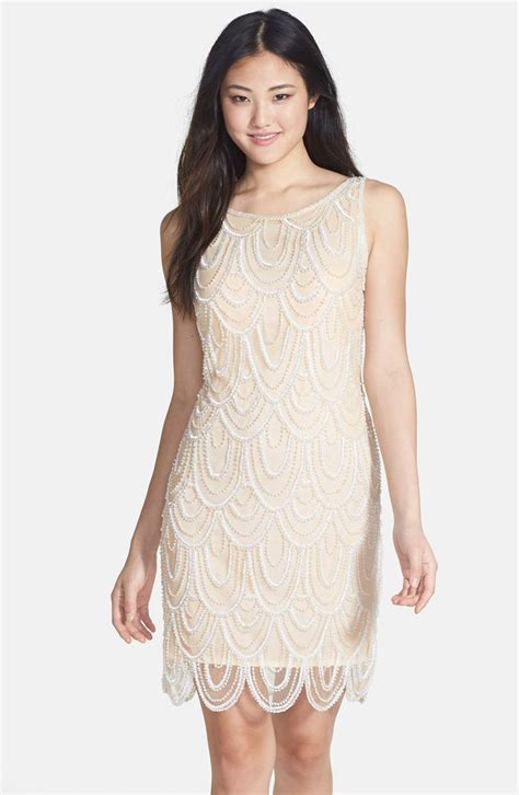 Pisarro Nights Embellished Mesh Cocktail Dress Regular And Petite