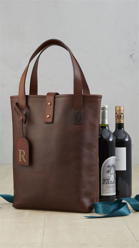 Pin By Wine Enthusiast Decor And T On Holiday T Guide 2017 Leather Wine Tote Leather