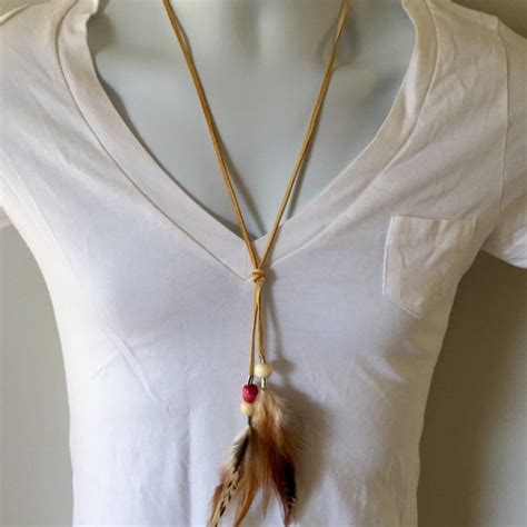 Feather Necklace - Etsy