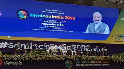 Narendra Modi Inaugurates Semiconindia 2023 At Gandhinagar Gujarat