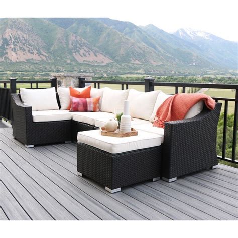Shop 6 Piece Espresso Rattan Patio Sectional With Cushions Free