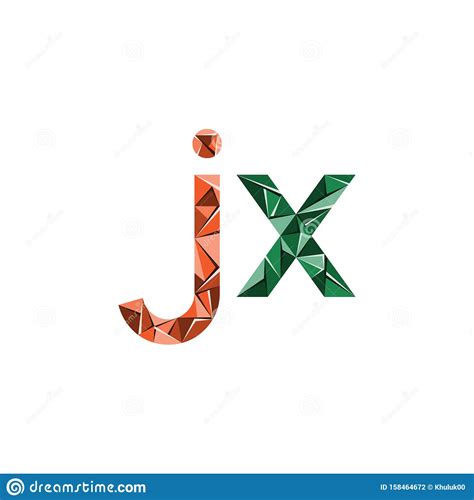 Initial Letter Jx Abstract Triangle Logo Vector Stock Vector