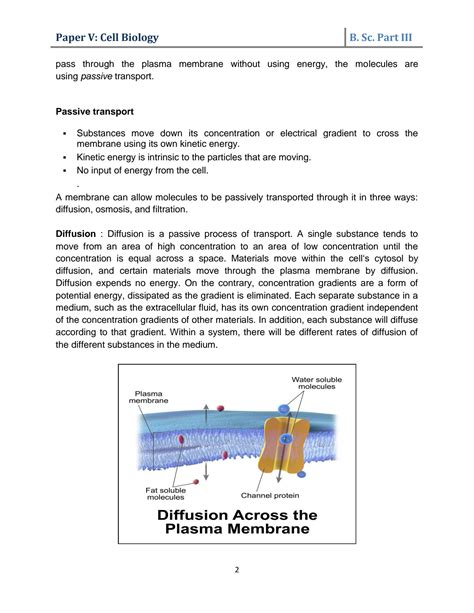 SOLUTION: Transport across plasma membrane - Studypool