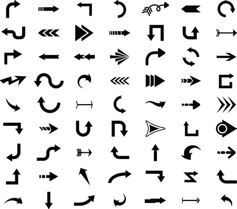 Arrows Big Black Set Icons Arrow Icon Arrow Vector Collection Arrow