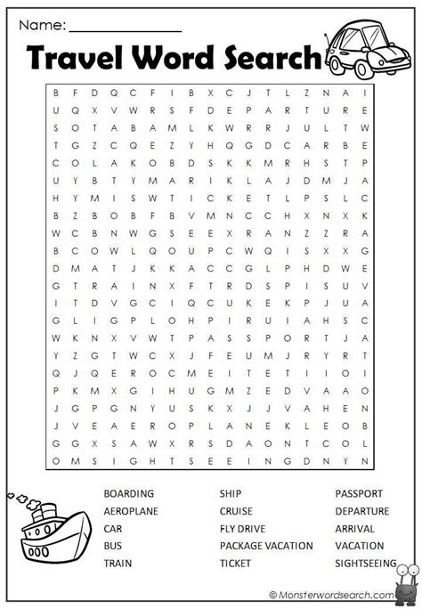 Travel Word Search