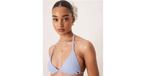 Asos Maya Mix And Match Tie Back Triangle Bikini Top In Brown Lyst